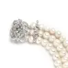1. 3-Row Freshwater Pearl Bridal Bracelet with Vintage Cubic Zirconia Clasp thumbnail