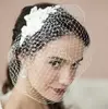 French Net Vintage Bridal  Veil with White Beaded & Floral Lace Applique thumbnail