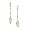 'Delicate' Cubic Zirconia Linear Earrings in Gold thumbnail