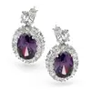 'Katherine' Amethyst Purple Cubic Zirconia Event Earrings thumbnail