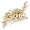 'Adelina' Gold & Pearl Bridal / Event Hair Comb thumbnail