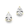 'Adriana' Cubic Zirconia Stud Earrings - 14K Gold / Clip On thumbnail