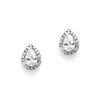 'Olympia' Petite Pear Cubic Zirconia Pavé Stud Earrings thumbnail