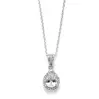 'Olympia' Cubic Zirconia Petite Pear Pendant & Necklace thumbnail