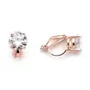 1. 'Madison' Rose Gold Clip-On Earrings with 8mm Cubic Zirconia Solitaire  thumbnail