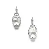 'Camille' Crystal Oval Drop Bling Earrings in Silver  thumbnail