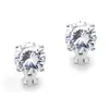 'Kimberly'  CZ Solitaire Platinum Clip-On Earrings  thumbnail