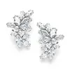 'Samantha' Shimmering Silver Cubic Zirconia Marquis Cluster Earrings thumbnail