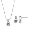 'Sienna' Delicate CZ Round-Cut Necklace and Earrings Set with Pave Top thumbnail