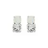 'Bear' White Opal and Clear Crystal Studs in Silver by Ronza George thumbnail