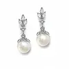 'Elise' Delicate, Cubic Zirconia and Pearl Earrings thumbnail