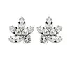 'Jen' Clear Crystal Cluster Stud Earrings in Silver by Ronza George thumbnail