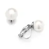 'Caroline' 9mm Clip-On Ivory Pearl Stud Earrings  thumbnail