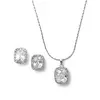 'Atalanta' CZ Cushion Cut Bride or Bridesmaid Necklace Set thumbnail