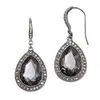 'PHOEBE' Black Diamond Teardrop Earrings with Pave Accents thumbnail