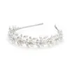 'Leaves' Rhinestone and Pearl Silver Headband By Nestina thumbnail