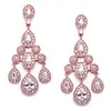 'Polly' Rose Gold Chandelier Earrings in Pave Encrusted CZ thumbnail