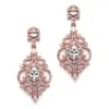 'Byzantine' 14K Rose Gold Plated Cubic Zirconia Wedding Chandelier Earrings  thumbnail