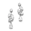 'Renee' Cubic Zirconia Mosaic Wedding Earrings with Teardrop thumbnail