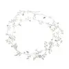 'Delicate Long  Vine' Crystal, Pearl and Rhinestone Silver Hair Vine thumbnail