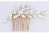 2. Bianca - Bridal Gold Comb with Crystal beads thumbnail