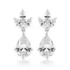 'Arielle' C Z Marquise Earrings with a Clear Crystal Drop thumbnail