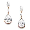 'Rachel' Rose Gold Marquis and Pear Drop CZ Earrings  thumbnail