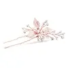 'Nadja' Hand Painted Rose Gold, Freshwater Pearl & Crystal Bridal Hair Pin thumbnail