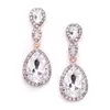 'Taylor' Crystal Teardrop Rose Gold Earrings with Braided Top thumbnail