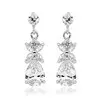 'Piper' Petite CZ Marquis Earrings with a Clear Crystal Pear Drop thumbnail