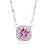 'Charlie II'  Pink Crystal Halo Pendant thumbnail