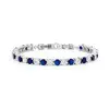 'Sapphire' Blue and Clear Crystal Tennis Bracelet. thumbnail