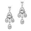 'Tori' Petite Clip On CZ Chandelier Earrings with Teardrops thumbnail