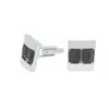 1. 'Duo' Silver Cufflinks In Black Crystal thumbnail