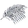 'Silver Feather' Rhinestone Hair Comb thumbnail