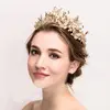 1. 'Golden Garden' A Statement Bridal Tiara in Gold with Rhinestone and Pearl thumbnail