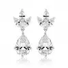 'Arielle' C Z Marquis Clip On Earrings with a Clear Crystal Drop thumbnail