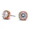 'Lauren' Cubic Zirconia Cushion Stud Earrings in Rose Gold  thumbnail