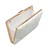 1. Pearlescent White lace & Gold trim clutch thumbnail