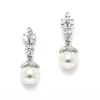 'Marquis' Pearl & Cubic Zirconia Drop Bridal Earrings thumbnail