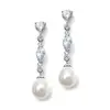 'Ella' Long Cubic Zirconia & Pearl Earrings thumbnail