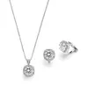 Lauren - Cushion Cut 10mm CZ Pendant Necklace and Clip-On Earrings Set thumbnail