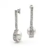 'Legacy' Long Pearl & Crystal Event Earrings thumbnail