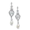 'Isla' Chandelier Ivory Freshwater Pearl Bridal Earrings thumbnail