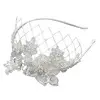 'Clarabelle' Lace Beaded Bridal Headband thumbnail