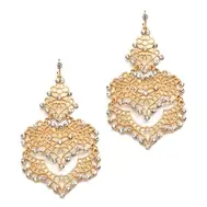 'Filigree' Statement Earrings - Gold