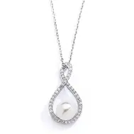 'Eternity Symbol' Cubic Zirconia Bridal Necklace / Pendant - Last one!