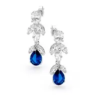 'Giselle' Sapphire Blue Cubic Zirconia Event Earrings