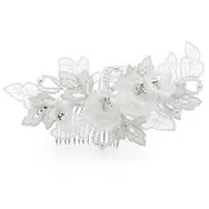 1. 'Clementine' Bridal Hair Comb - White thumbnail
