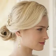 1. 'Sara II' Gold Cubic Zirconia Wedding and Event Earrings thumbnail
